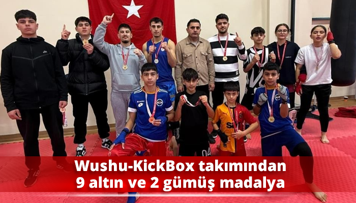 Wushu-KickBox takımından 9 altın ve 2 gümüş madalya